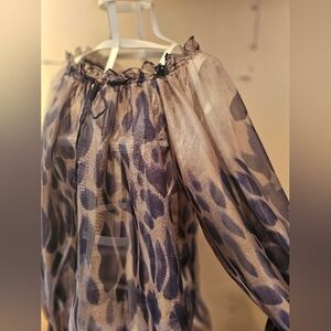 Sheer Purple and Gray Blouse